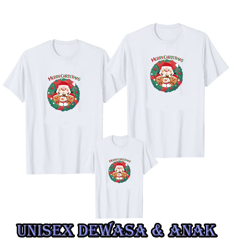 Kaos Baju Keluarga Anak Dewasa Natal Merry Christmas Custom Baju Natalan Rohani KRISTEN