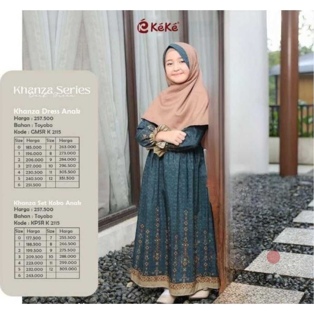 KEKE - GAMIS ANAK Khanza Series Dark Green