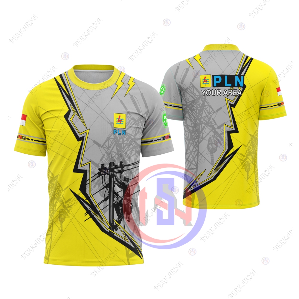 Baju Jersey PLN Fullprint Kaos PLN Listrik Indonesia Pintar Fullprint Custom
