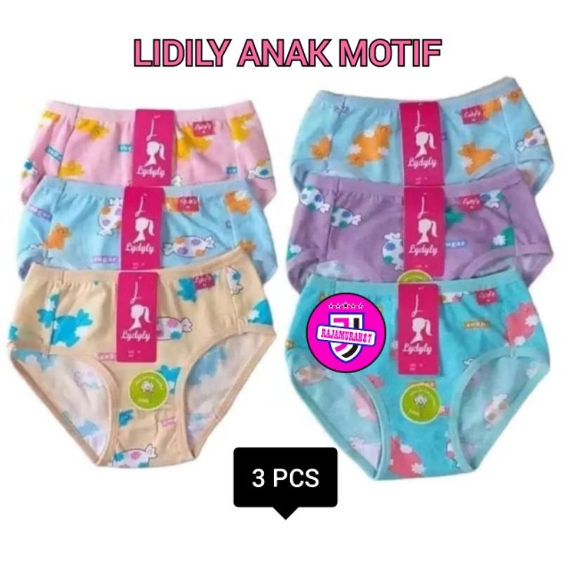3PCS Celana Dalam Anak Cewek LYDYLY MOTIF KARAKTER / CD anak LYDYLY / CD ANAK MURAH