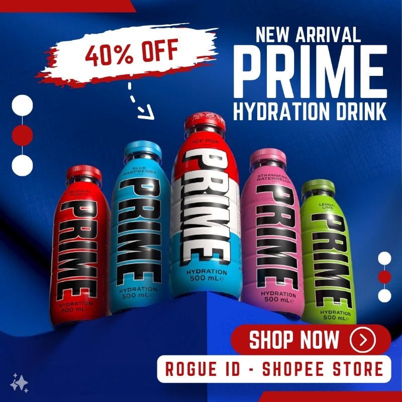 

PRIME Hydration Drink by KSI x Logan Paul import USA - 16.9FLOZ/ 500ML