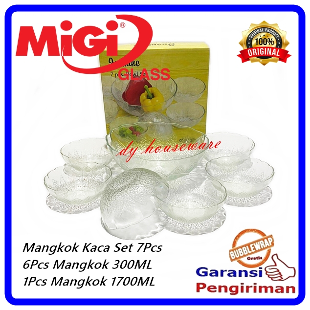 Mangkok Kaca Set Isi 7Pcs Mangkok Beranak Isi 7 Buah 300 Ml 1700Ml Mangkok Kado MIGI