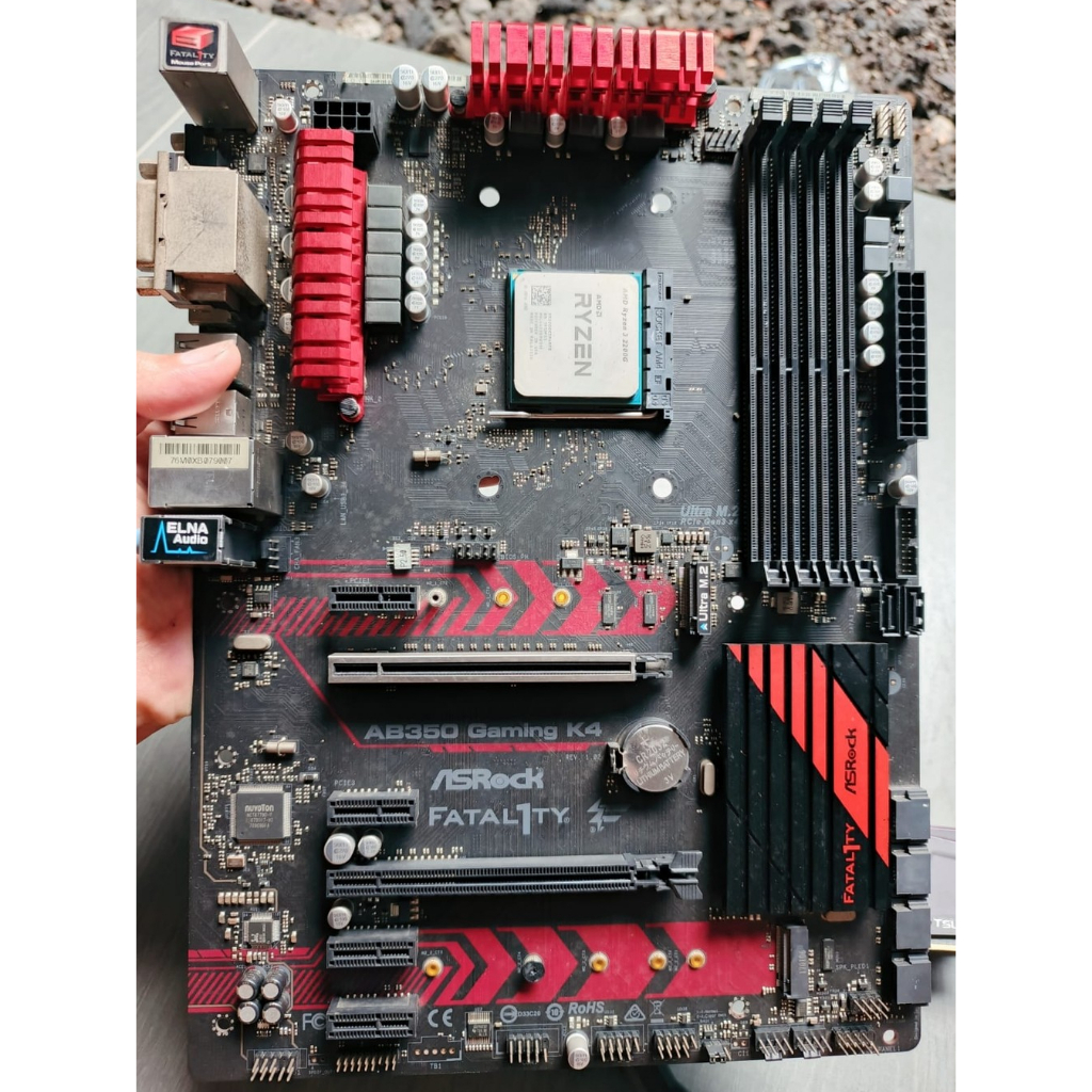 Paket Motherboard ASRock Fatal1ty AB350 Gaming K4 + Ryzen 3 2200G + RAM V-Gen Tsunami 16GB (4GBx4) D
