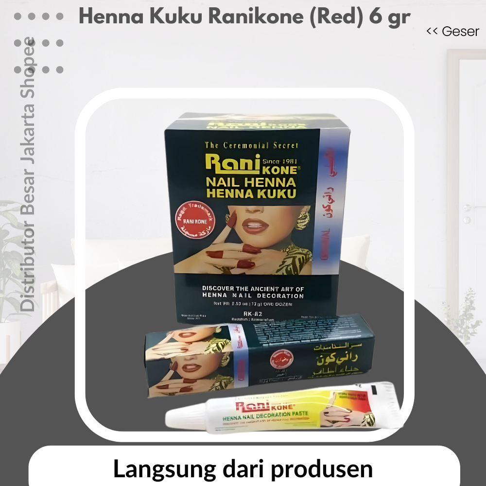 Henna Kuku Ranikone Red 6 gr warna merah Henna Ranikone 82 Nail Decoration Paste Red Warna Kemerahan