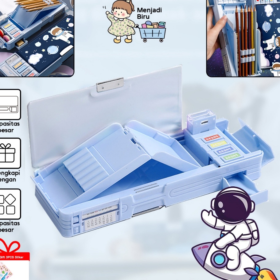 

Langka Kotak Alat Tulis Anak Lakilaki Multifungsi AstronotPenghapusGuntingPenggarisKotak Pensil Anak