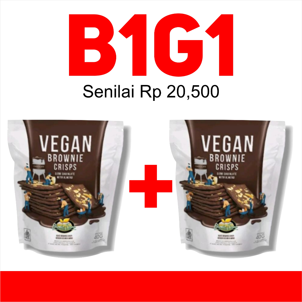 

[ B1G1 ] VEGAN BROWNIE CRISPS DARK CHOCOLATE WITH ALMOND 40GR | PROMO | MURAH | BERKUALITAS | SEHAT | ENAK | HIGH QUALITY | EXCLUSIVE | SNACK | COKLAT