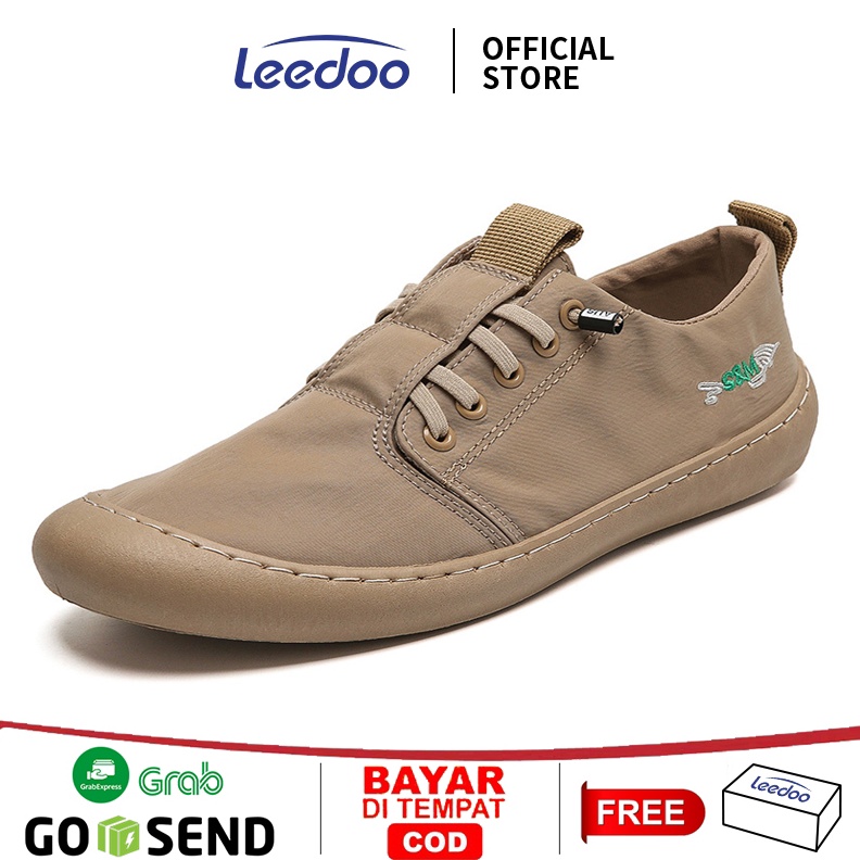 Leedoo Sepatu Casual Pria Slip On Sneaker Kets Kasual Sepatu Santai Cowok Original 1 Premium Shoes M