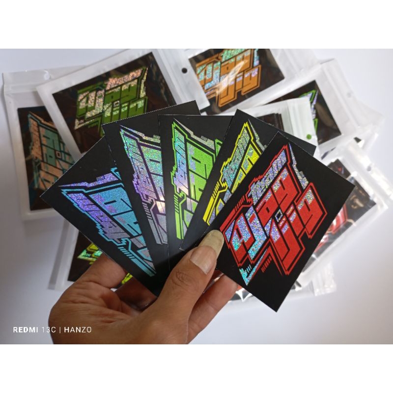 Stiker viral TEAM AJAG IJIG Hologram isi 5 pcs Warna Random