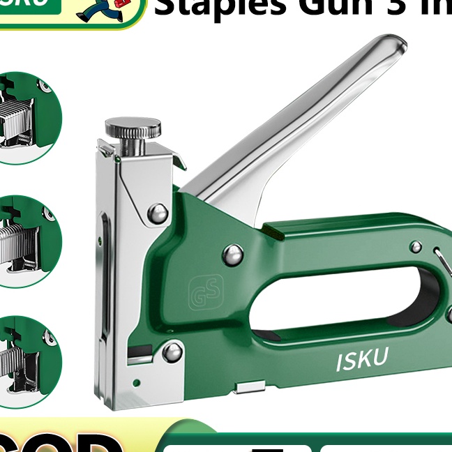 

FG2 ISKU Staple GunStaples Tembak 3 in 1 3 Jenis Staples Alat Perkakas acker Stapler Staples Perekat Powerfull