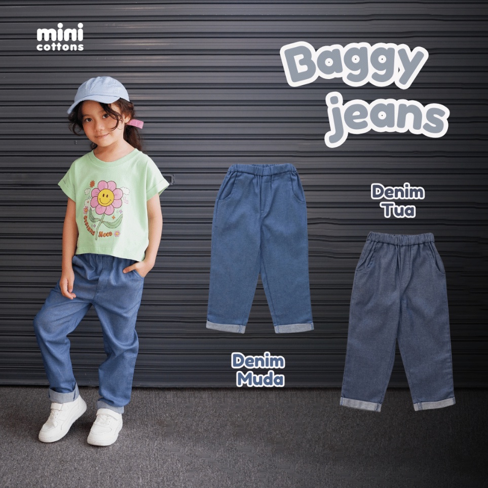 Minicottons Celana Baggy Denim Jeans Pants look Anak 112 Tahun d C1E2