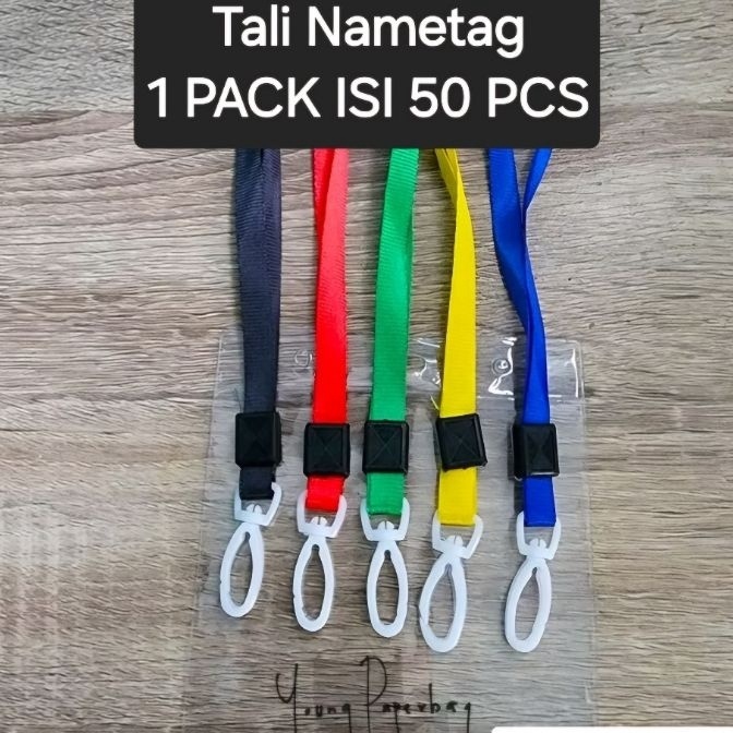 

KF7 Tali ID Card Nametag Nylon 1 cm Tali Gantung hook plastik polos 5 pcs
