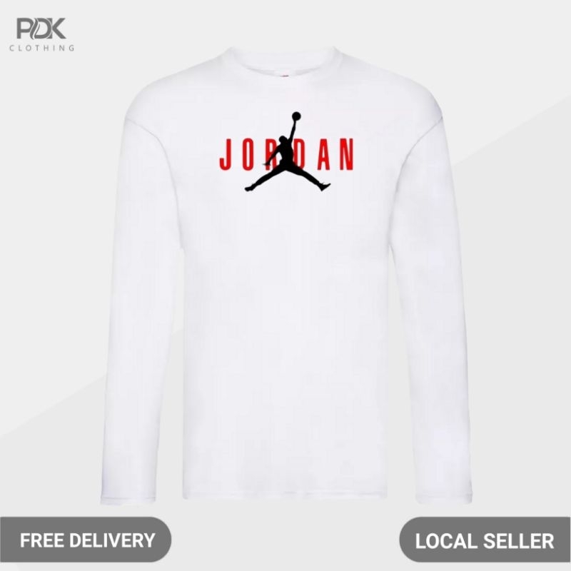 Kaos Pria Baju Lengan Panjang Basketball Air Jordan Jumpman