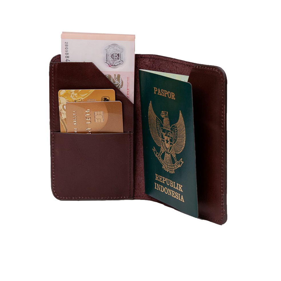 GK Passport Holder Black  Cover Paspor Kulit Asli j E1S7