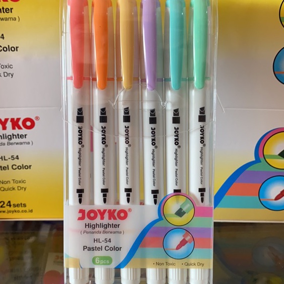 

KF7 HL54 Hhlhter dan Spidol 2 in 1 warna Pastel HL54 HL 54 Joyko