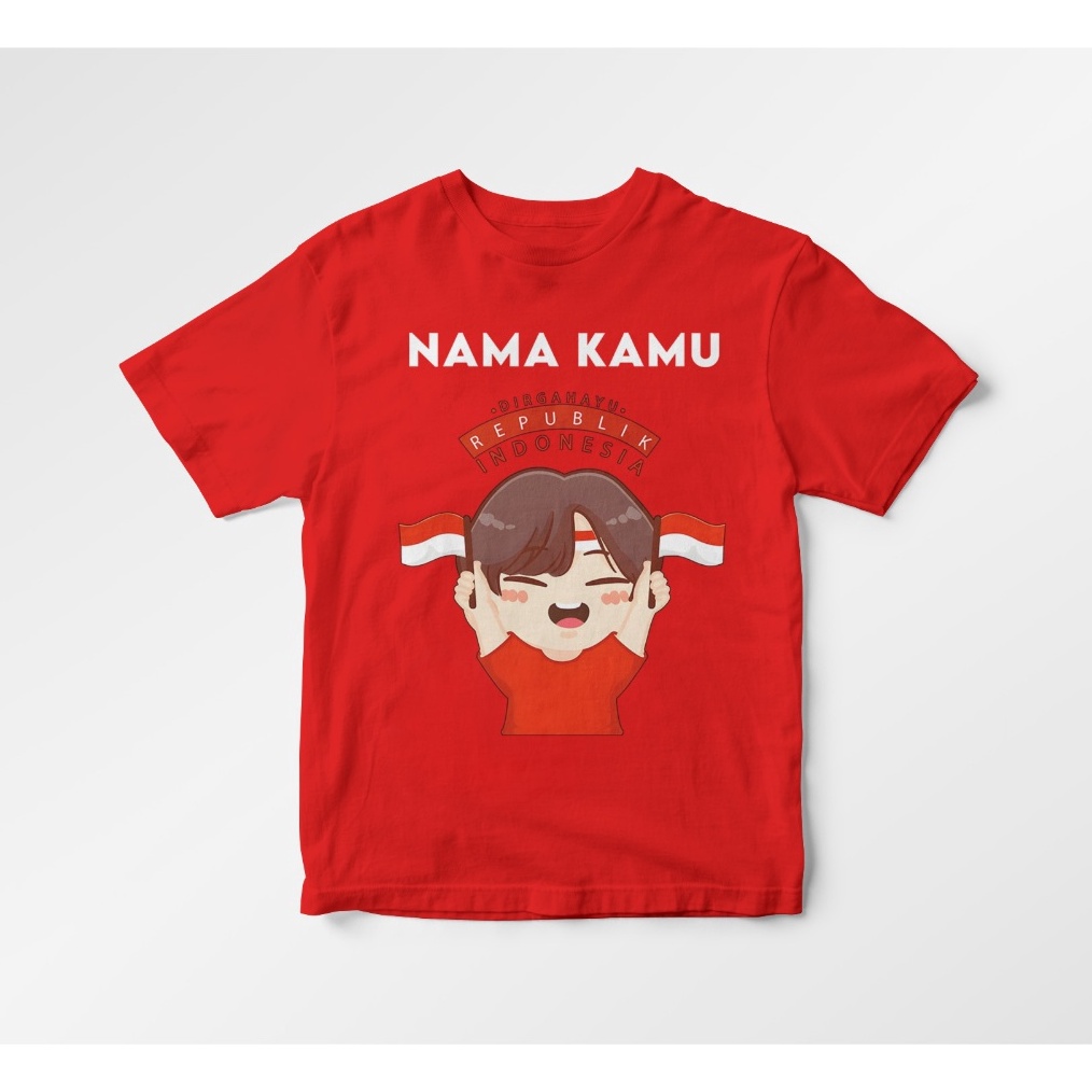 KAOS ANAK KEMERDEKAAN 17 AGUSTUS  BAJU AGUSTUS ANAK  ATASAN LENGAN PENDEK