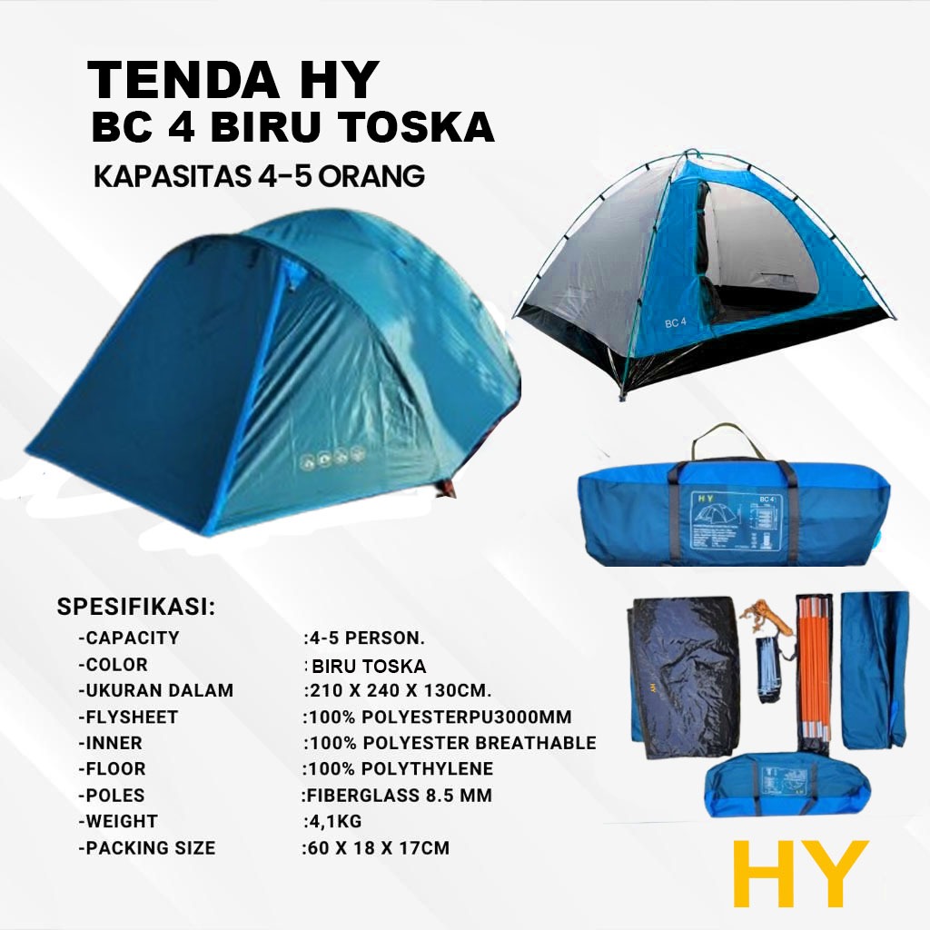 TENDA BC 4 HY ukuran 4-5 orang doubel layer