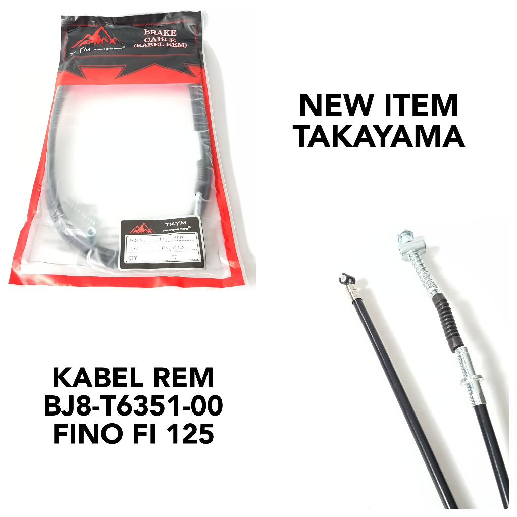 KABEL REM BELAKANG + Mur YAMAHA FINO FI 125 TAKAYAMA [BJ8-T6351-00]