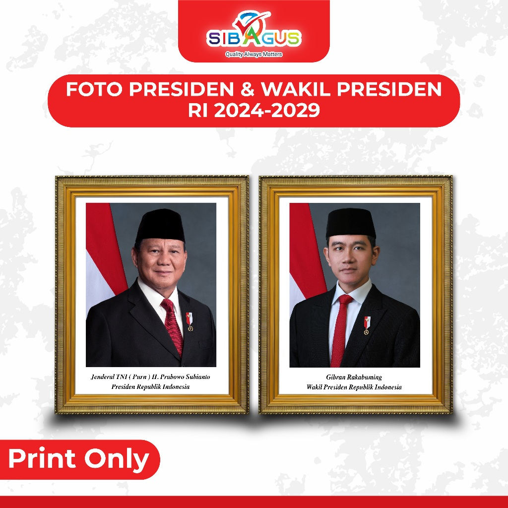 

Cetak Foto Presiden dan Wakil Presiden 2024 - 2029 | Gambar Presiden dan Wakil Presiden