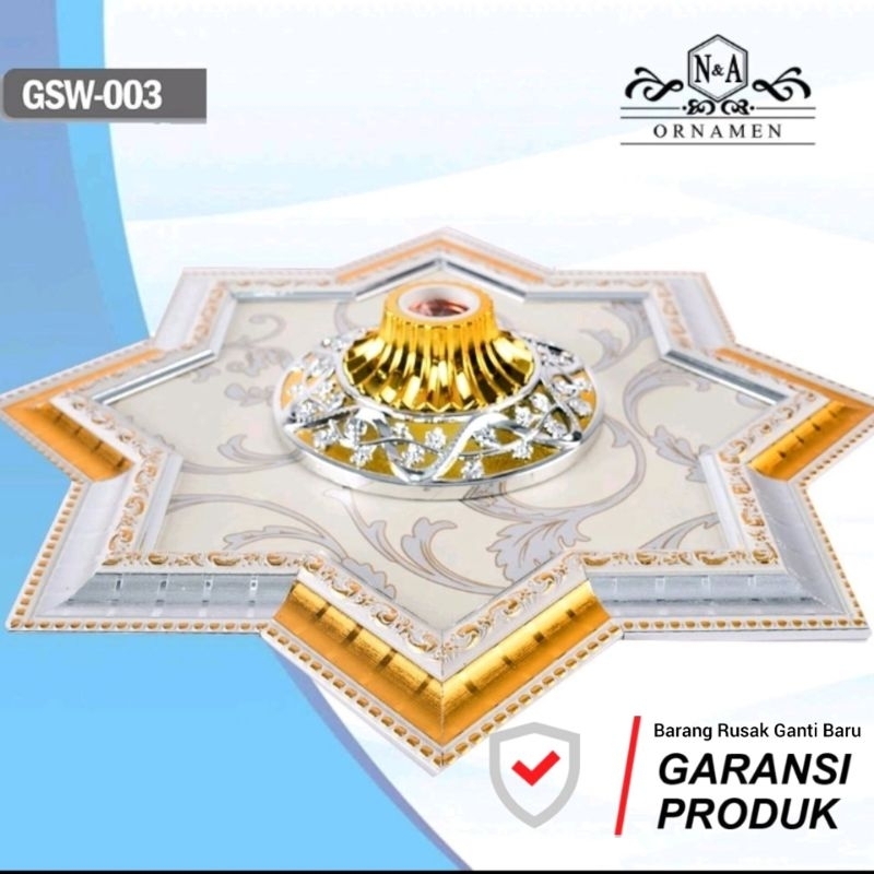 Ornamen Plafon Terlaris Motif 03 40x40 cm  Ornamen Pvc Gypsum Grc  Dekorasi Langit-langit Rumah