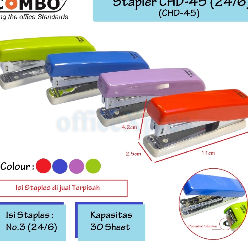 

Eksklusif Stapler HD45 Stapler Alat Staples No3 Hekter CHD45 Combo