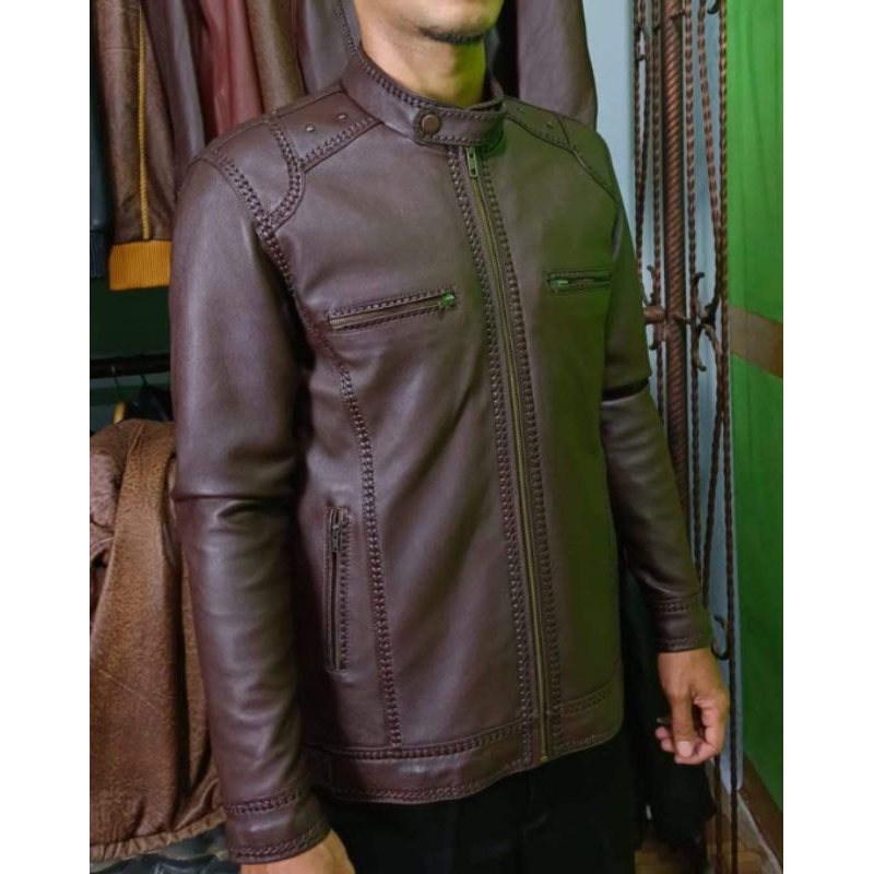 Jaket kulit domba Sulam original/jaket kulit asli/jaket kulit pria/jaket kulit domba lembut