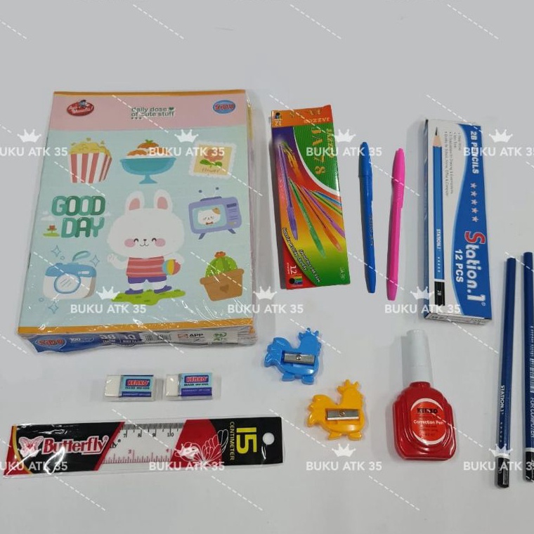 

ART Q8R2 PROMO MURAH Paket Alat Tulis Set LENGKAP buku SIDU 38