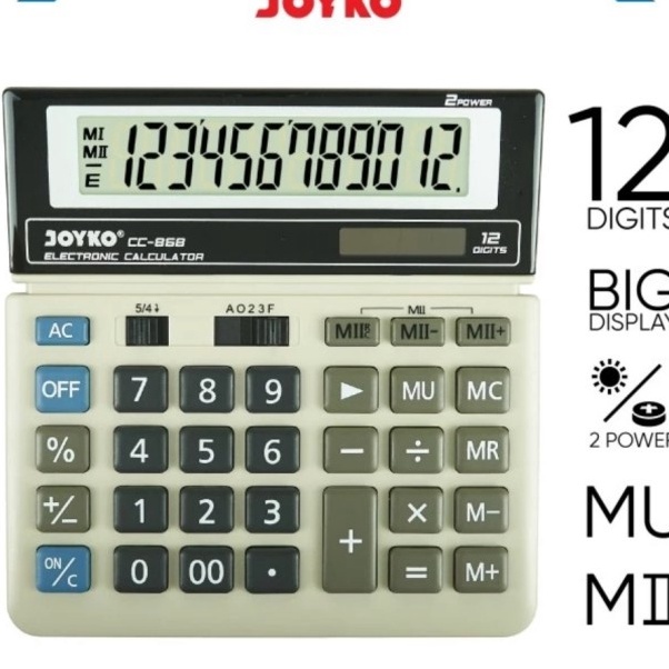 

KI3 KALKULATOR JOYKO CC868 ORINAL CALCULATOR 12 Dit Desktop CC868 Display