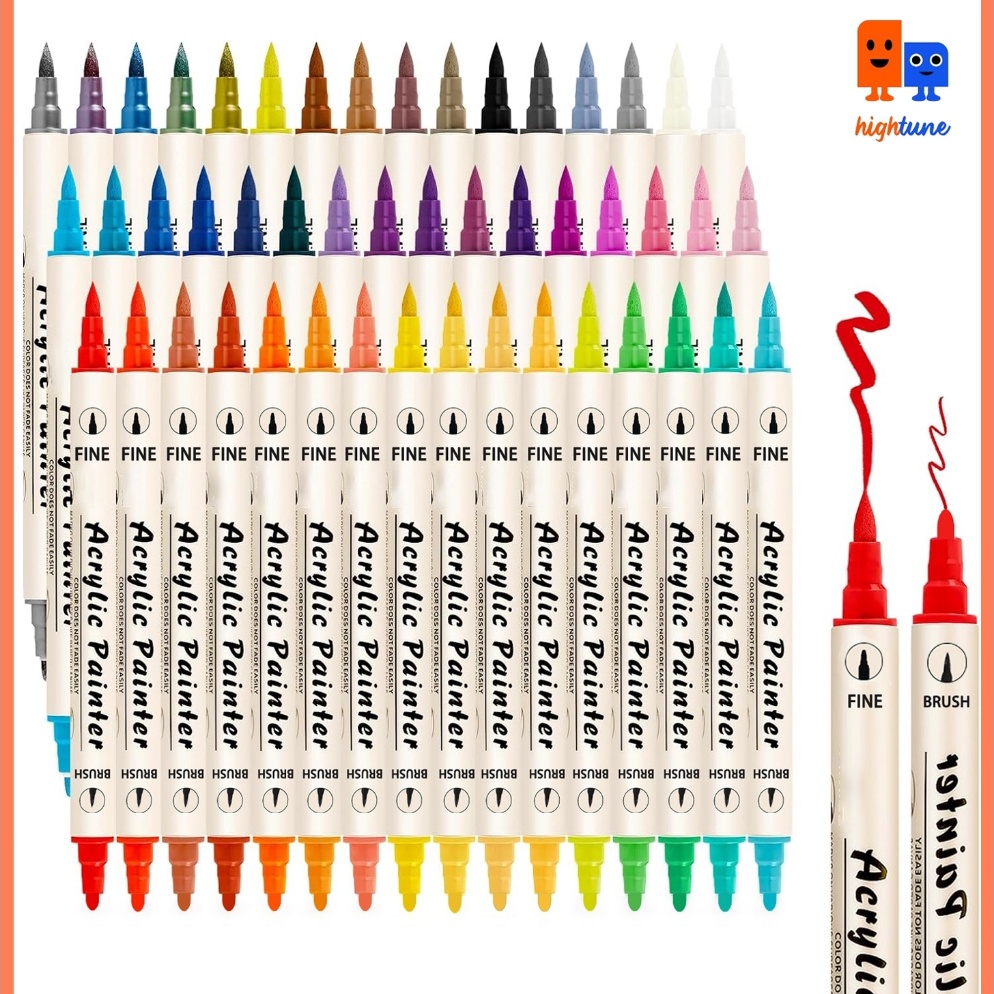 

ART Q3Y5 HIGHTUNE Acrylic Marker Dual Head Watercolor Drawing Pen 12243648 Quickdrying Spidol Akrilik