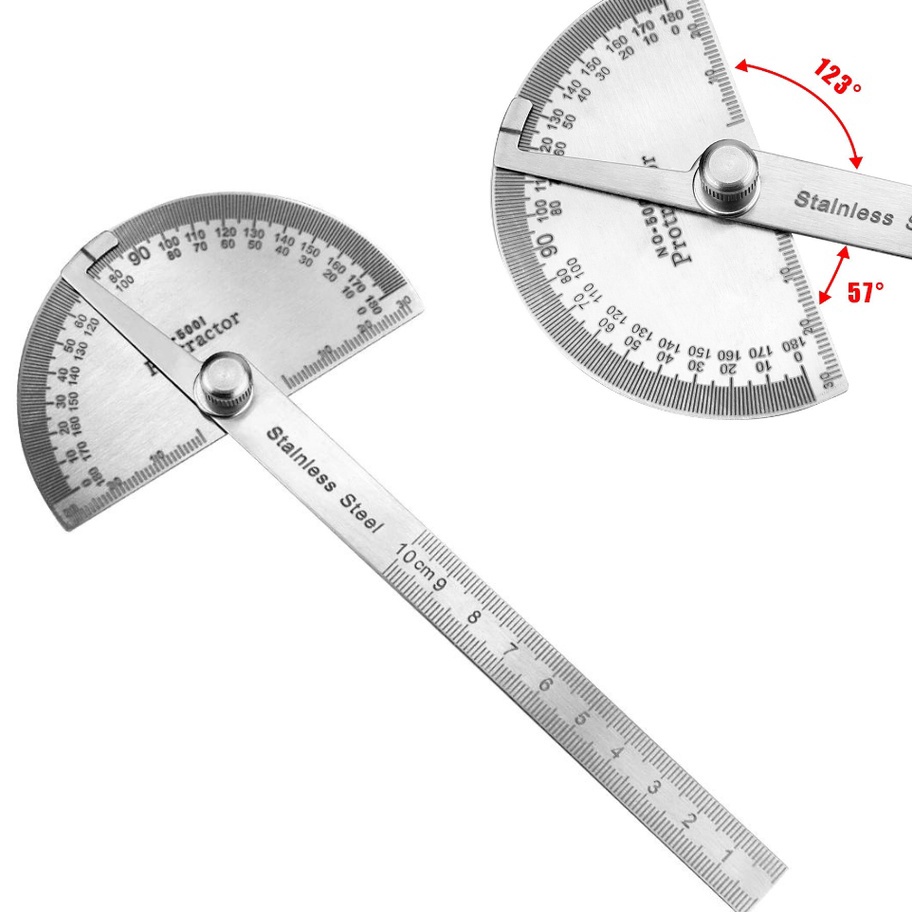 

HJ6 Penggaris Busur 18 Derajat Bahan Stainless Steel Goniometer Alat Ukur Sudut