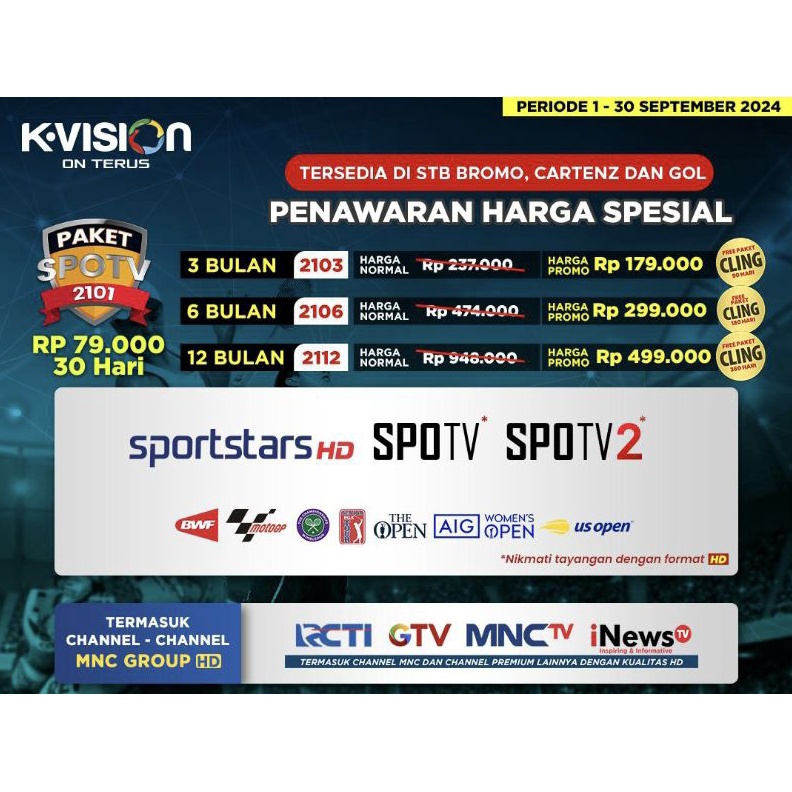 Paket SPOTV KVISION MotoGP Bton K vision 3 HR