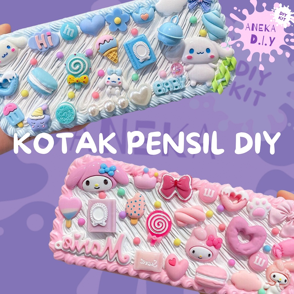 

FG2 Kit Kotak Pensil DIY DIY Deco Cream Kit DIY Pencilcase DIY Kotak Pensil Cream Glue Set Tempat Pensil Menghias DIY Kit Kotak Pensil Deco Cream Clay Pencil Box