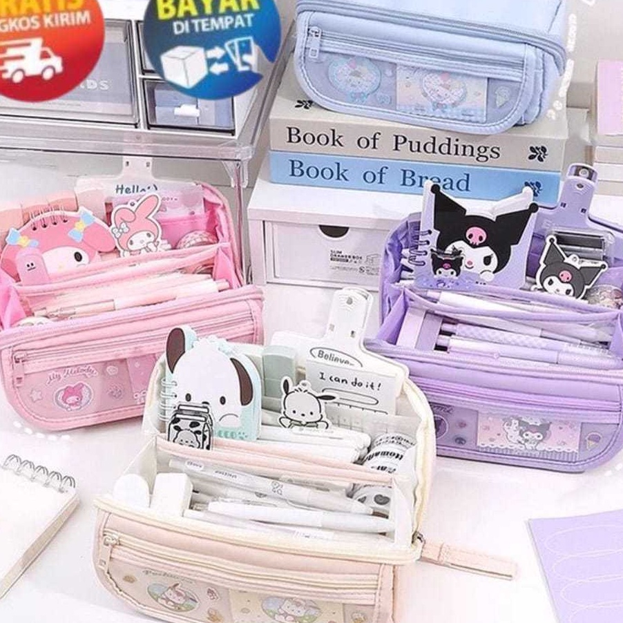 

KI3 KP193 9 LAPIS TEMPAT PENSIL KOTAK PENSIL BERKAPASITAS ALAT TULIS SEKOLAH STATIONARY KUROMI MELODY CINNAMOROLL KARTUN