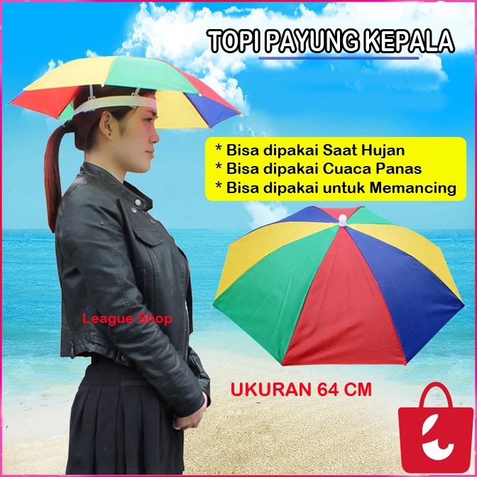 Murah Trending Ready Stock Payung Hujan Topi Payung Hujan Dewasa Payung Kepala Payung Mancing Hiking