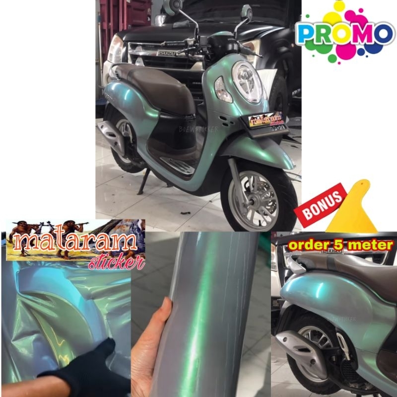 stiker skotlet motor abu lembayung hijau skotlet volcano green