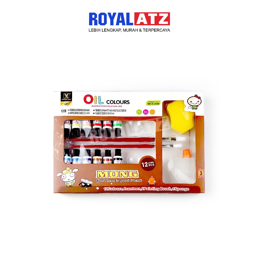 

Cat Minyak / Oil Colour Yipinxuan Set 12 Warna 6 ml Type Y-2038