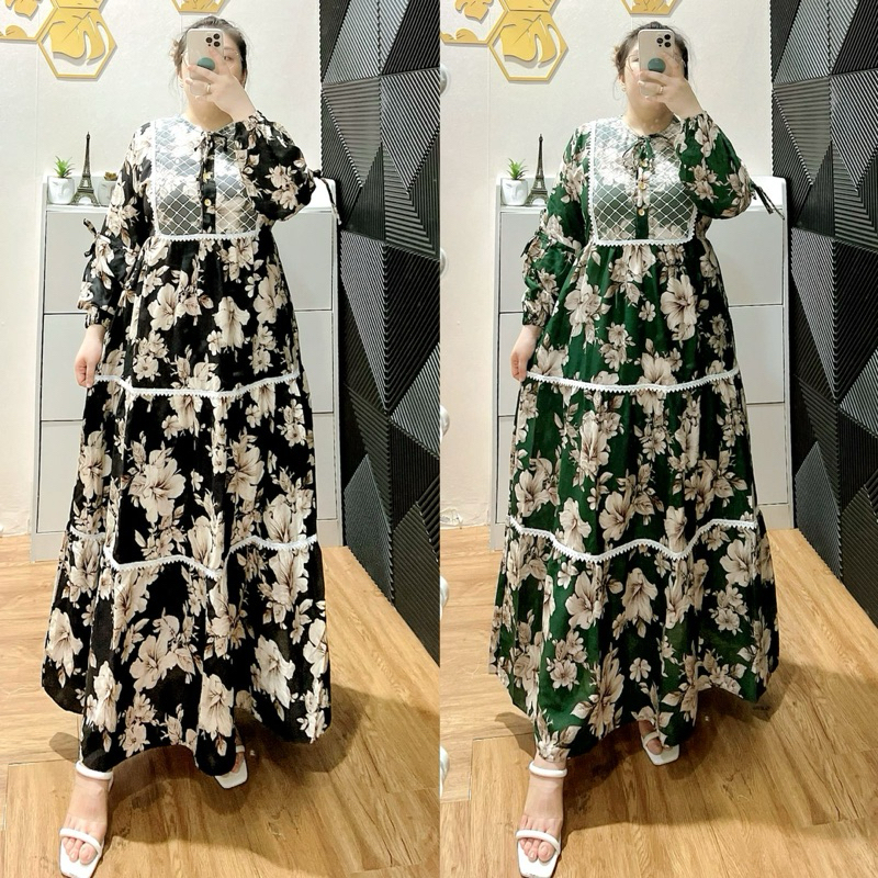 GAMIS FUJIAN LENGAN BALON - MAXY DRESS RAYON