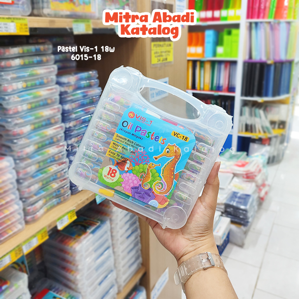 

OIL PASTEL VIS-1 18W 6015-18 / 18 WARNA PEWARNA ALAT MENGGAMBAR MEWARNAI ANAK KRAYON CRAYON PASTEL NON TOXIC MURAH ALAT TULIS SEKOLAH KANTOR KULIAH KAMPUS ATK MURAH LENGKAP GROSIR KULAKAN STATIONERY / MITRA ABADI KATALOG JOGJA