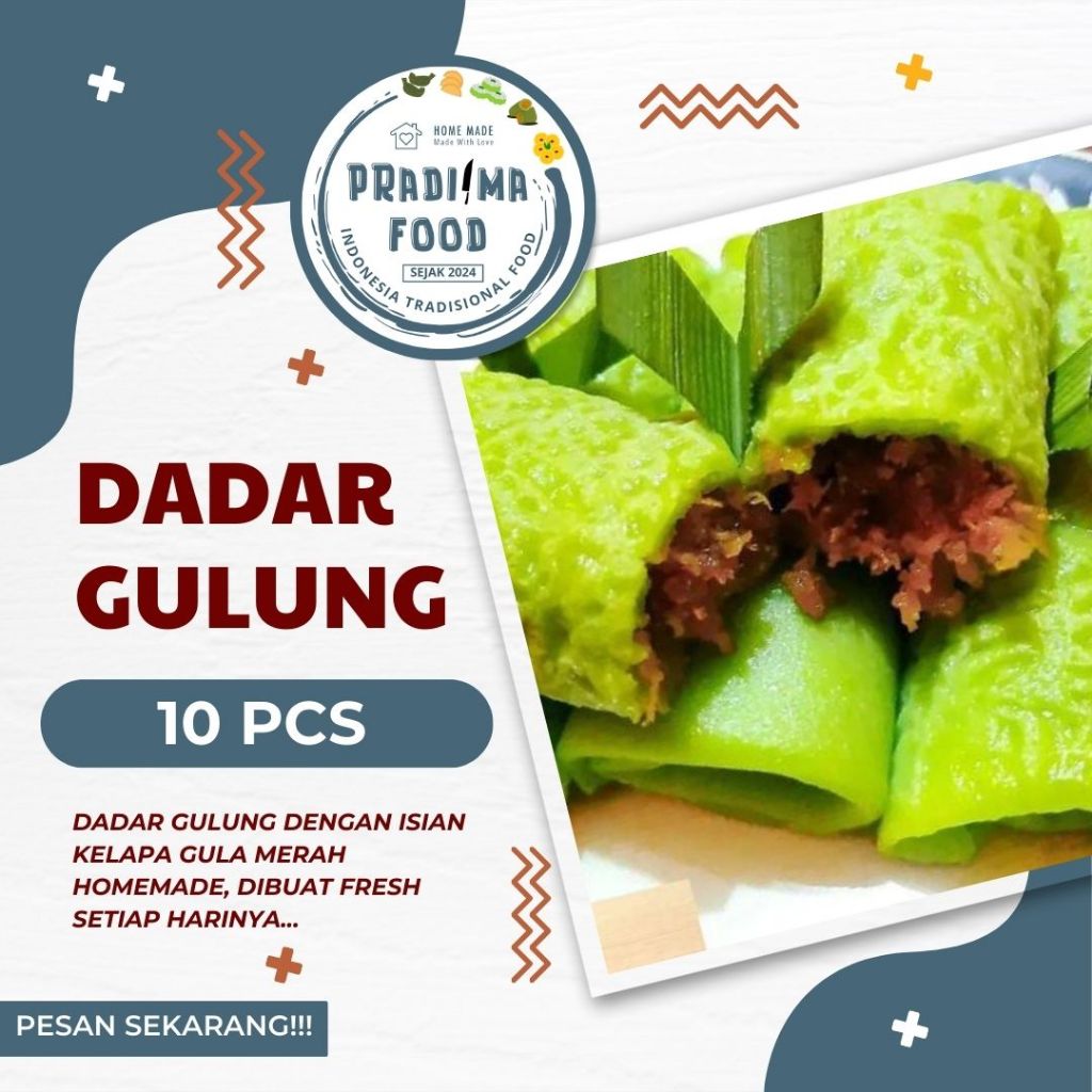 

(Pre Order 1 Hari) Kue Dadar Gulung Kelapa Gula Merah Isi 10 pcs