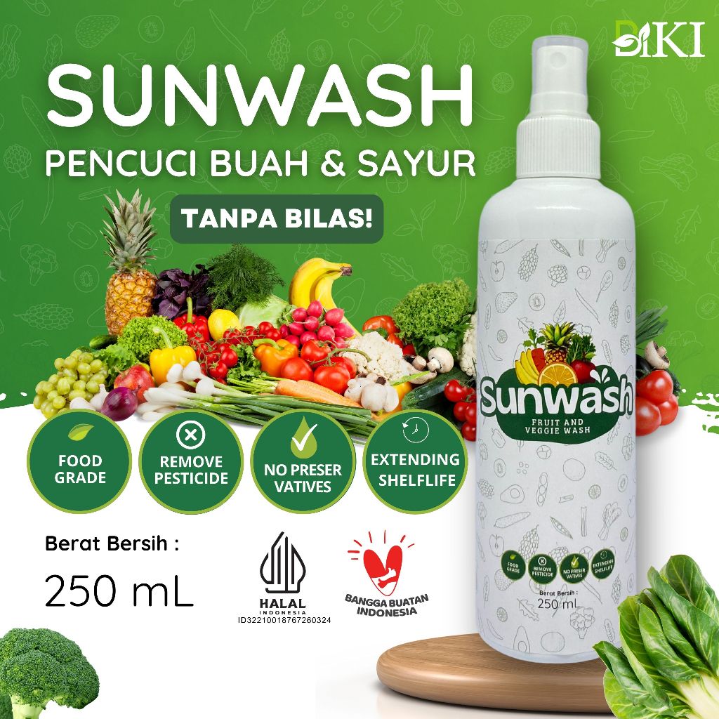 

Sunwash Pencuci Buah Sayur Natural 100% Food Grade HALAL 250 mL