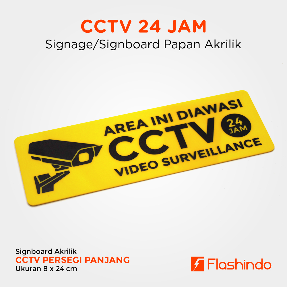 

Sign board | Papan Akrilik Area diawasi CCTV 24 Jam | Persegi Panjang