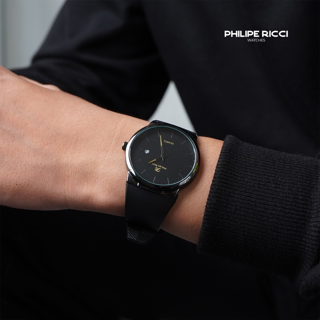 Jam Tangan Pria Karet Hitam Simple Terbaru Ori Tipis Keren 7553 Men Watches Free Box