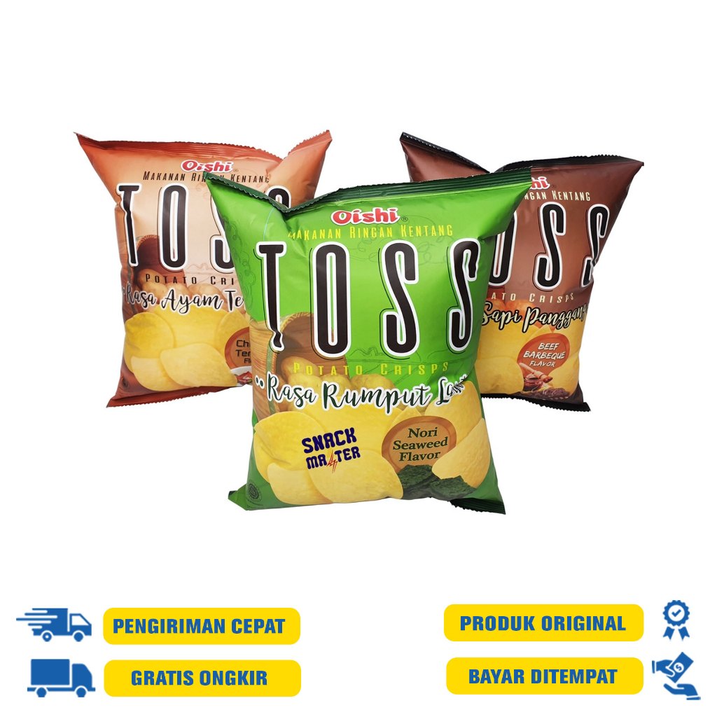 

OISHI TOSS POTATO CRISPS 75 GRAM - Ayam Teriyaki | Sapi panggang | Rumput laut