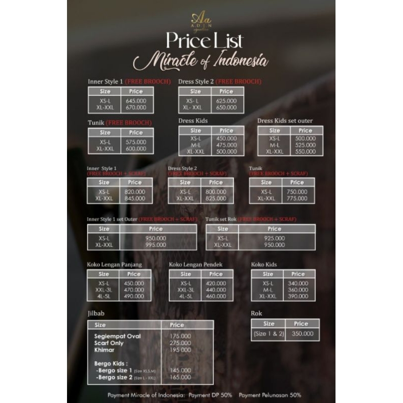 Miracle of Indonesia Sarimbit By Aden Signature