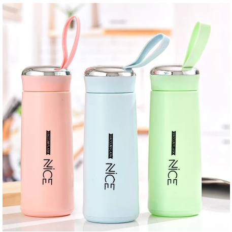 Botol minum NICE gelas kaca vacum flask nice 400ml BPA FREE non dus