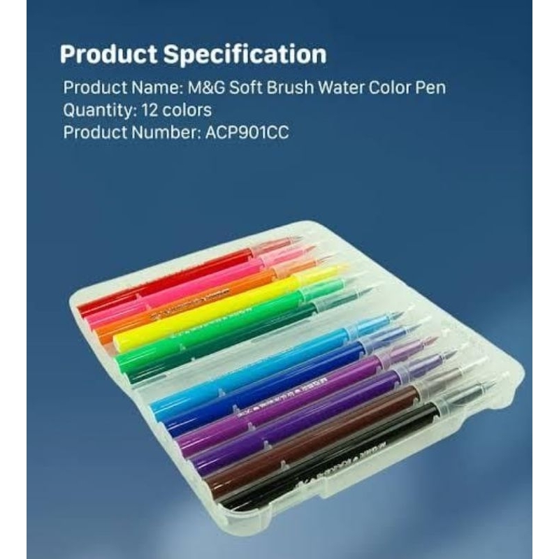 

WATERCOLOR PEN 12 COLOR / SOFT BRUSH WATER COLOR PEN M&G 12 WARNA ACP901CC