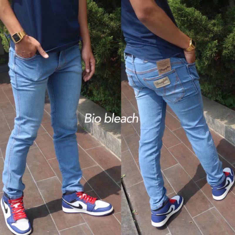 Celana jeans pria wrangler panjang Slim fit ukuran S28-XL34 Celana jeans pria panjang wrangler stree