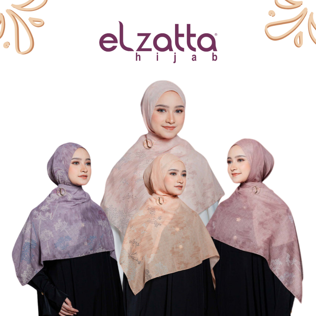 KERUDUNG HIJAB SEGI EMPAT MOTIF KAILA BLUME ELZATTA