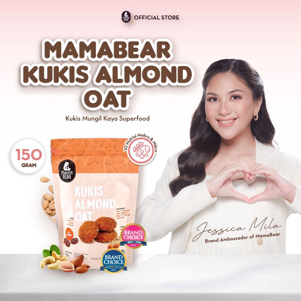 

MamaBear KUKIS ALMOND OAT Dates - KUKIS ASI Booster Pelancar Peningkat Produksi ASI