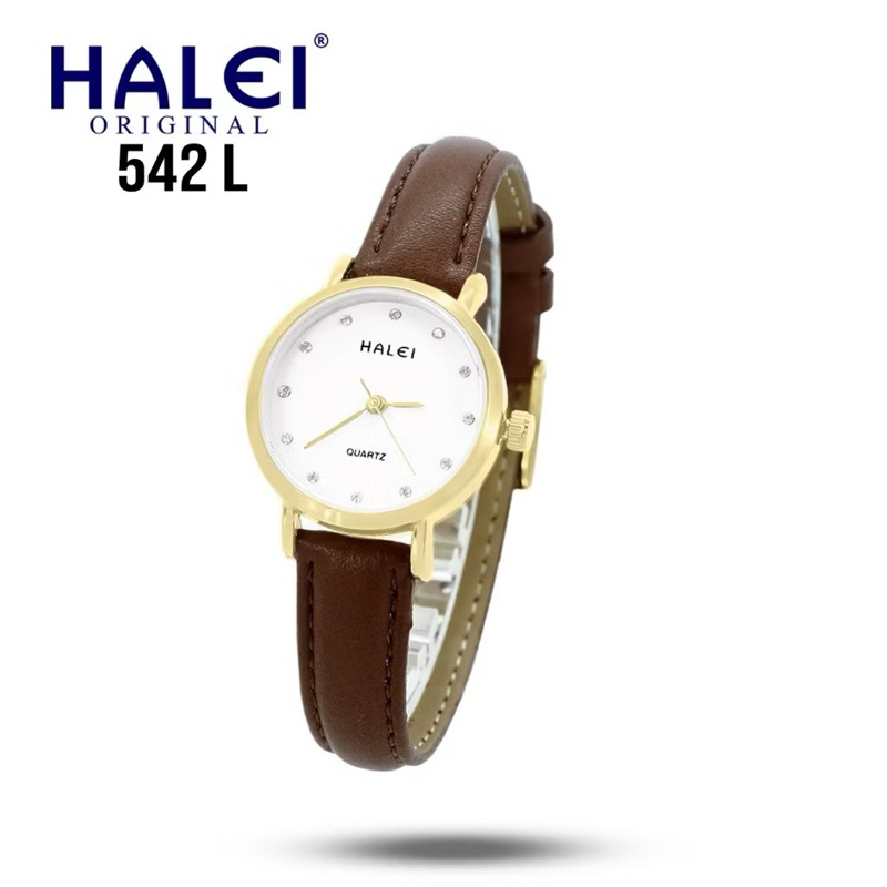 Halei 542 L Jam Tangan Wanita Halei Original Fashion Anti Air Kulit Croco Analog Kekinian Jam Cewek 