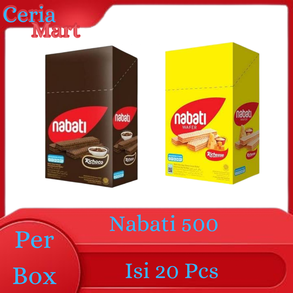 

NABATI WAFER 500 COKELAT & KEJU 1 BOX ISI 20 PCS Makanan